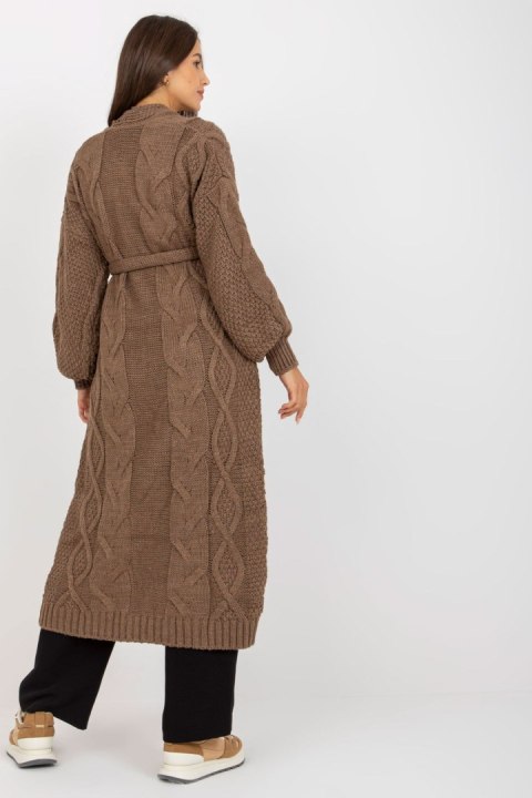 Sweter Kardigan Model LC-SW-8020.16P Brown - Rue Paris - uniwersalny Sweter Kardigan Model LC-SW-8020.16P Brown - Rue Paris - uniwersalny