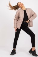 Kurtka Damska Model RV-KR-002.00P Dark Beige - Rue Paris - L Kurtka Damska Model RV-KR-002.00P Dark Beige - Rue Paris - L