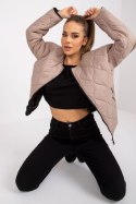 Kurtka Damska Model RV-KR-002.00P Dark Beige - Rue Paris - L Kurtka Damska Model RV-KR-002.00P Dark Beige - Rue Paris - L