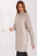 Sukienka Model LC-SK-1561.72P Beige - Rue Paris - uniwersalny Sukienka Model LC-SK-1561.72P Beige - Rue Paris - uniwersalny