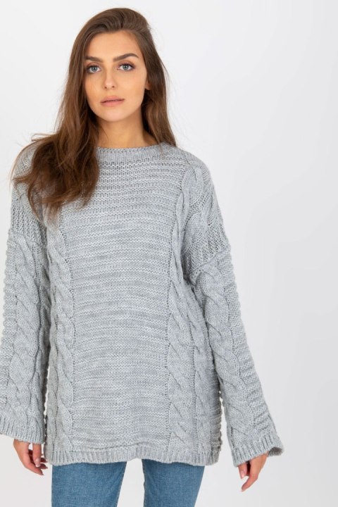 Sweter Damski Model LC-SW-8044.06X Grey - Rue Paris - uniwersalny