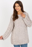 Sweter Damski Model LC-SW-8044.06X Light Beige - Rue Paris - uniwersalny