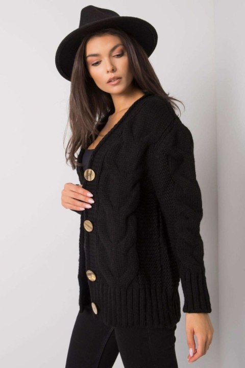 Sweter Damski Model LC-SW-A1.28X Black - Rue Paris - uniwersalny Sweter Damski Model LC-SW-A1.28X Black - Rue Paris - uniwersalny