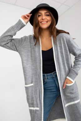 Sweter Kardigan Model LC-SW-0340.42P Grey - Rue Paris - uniwersalny