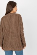 Sweter Kardigan Model LC-SW-8001.14P Brown - Rue Paris - uniwersalny Sweter Kardigan Model LC-SW-8001.14P Brown - Rue Paris - uniwersalny