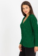 Sweter Kardigan Model LC-SW-8035.06X Dark Green - Rue Paris - uniwersalny Sweter Kardigan Model LC-SW-8035.06X Dark Green - Rue Paris - uniwersalny