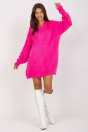 Sweter Model LC-SW-0341.38P Fluo Pink - Rue Paris - uniwersalny