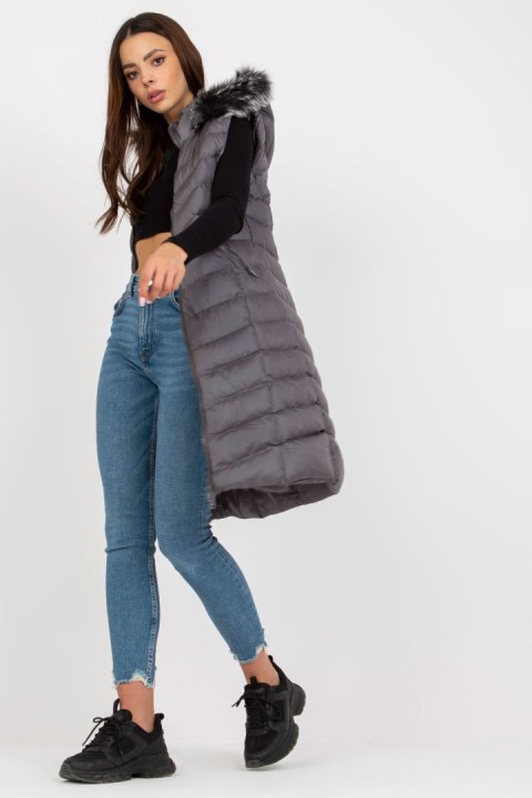 Kamizelka Model RV-KZ-008.00P Dark Grey - Rue Paris - S Kamizelka Model RV-KZ-008.00P Dark Grey - Rue Paris - S