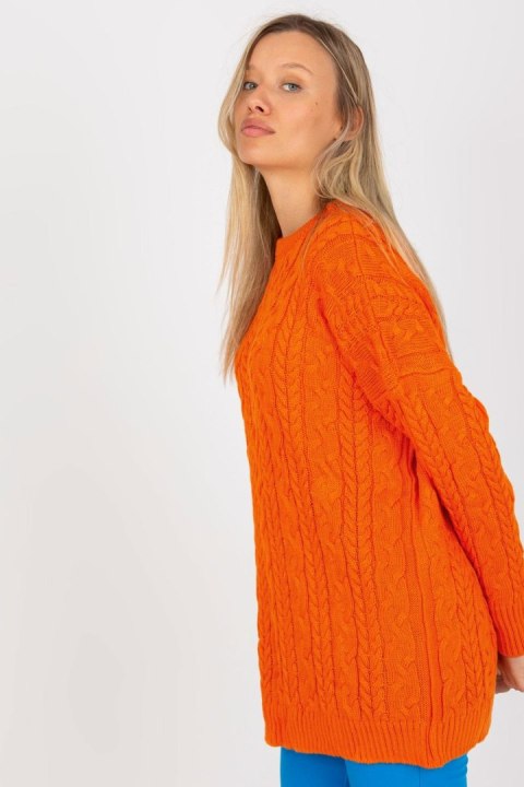 Sweter Damski Model LC-SW-8010.22P Orange - Rue Paris - uniwersalny Sweter Damski Model LC-SW-8010.22P Orange - Rue Paris - uniwersalny