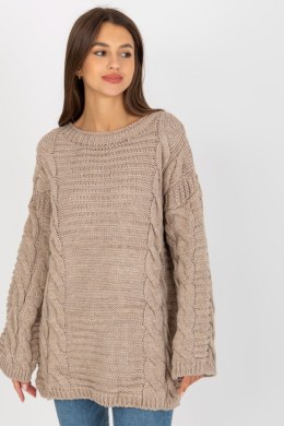 Sweter Damski Model LC-SW-8044.06X Beige - Rue Paris - uniwersalny