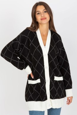 Sweter Kardigan Model LC-SW-0258.03P Black - Rue Paris - uniwersalny