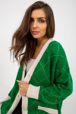 Sweter Kardigan Model LC-SW-0258.03P Green - Rue Paris - uniwersalny