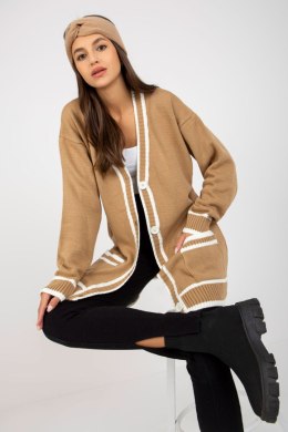 Sweter Kardigan Model LC-SW-0333.06X Dark Beige - Rue Paris - uniwersalny