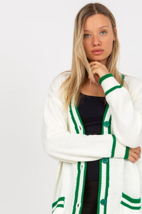Sweter Kardigan Model LC-SW-0333.06X Ecru - Rue Paris - uniwersalny Sweter Kardigan Model LC-SW-0333.06X Ecru - Rue Paris - uniwersalny