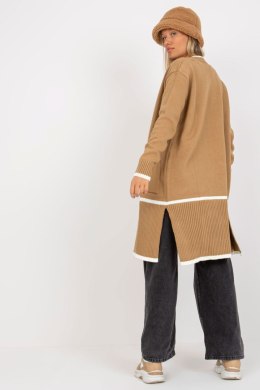 Sweter Kardigan Model LC-SW-0340.42P Dark Beige - Rue Paris - uniwersalny