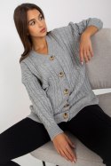 Sweter Kardigan Model LC-SW-8008.80P Grey - Rue Paris - uniwersalny Sweter Kardigan Model LC-SW-8008.80P Grey - Rue Paris - uniwersalny