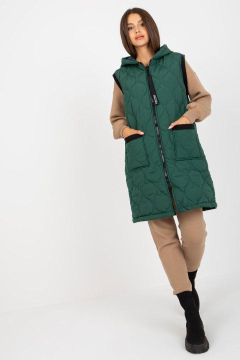 Kamizelka Model AP-KZ-RP02.95P Dark Green - Rue Paris - s Kamizelka Model AP-KZ-RP02.95P Dark Green - Rue Paris - s