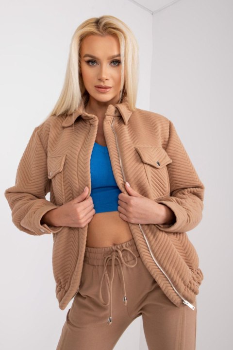 Kurtka Damska Model RV-KR-007.95P Camel - Rue Paris - L/XL