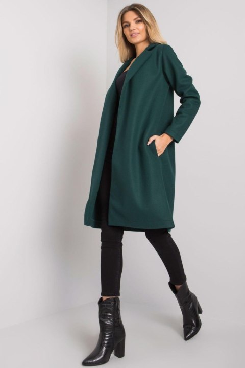 Płaszcz Damski Model CHA-PL-0402.33P Dark Green - Rue Paris - S/M Płaszcz Damski Model CHA-PL-0402.33P Dark Green - Rue Paris - S/M