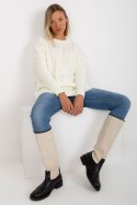 Sweter Damski Model LC-SW-8010.22P Ecru - Rue Paris - uniwersalny Sweter Damski Model LC-SW-8010.22P Ecru - Rue Paris - uniwersalny