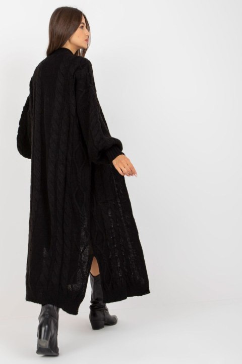 Sweter Kardigan Model LC-SW-8032.34P Black - Rue Paris - uniwersalny Sweter Kardigan Model LC-SW-8032.34P Black - Rue Paris - uniwersalny