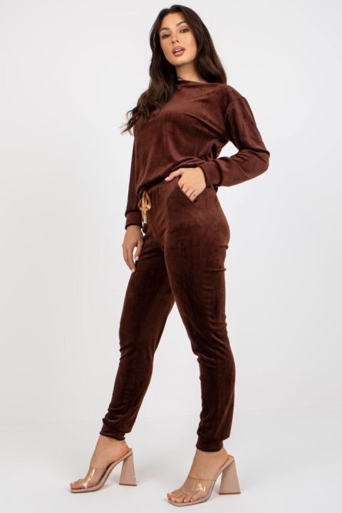 Spodnie Komplet Model WN-KMPL-8129.30X Dark Brown - Rue Paris - S Spodnie Komplet Model WN-KMPL-8129.30X Dark Brown - Rue Paris - S