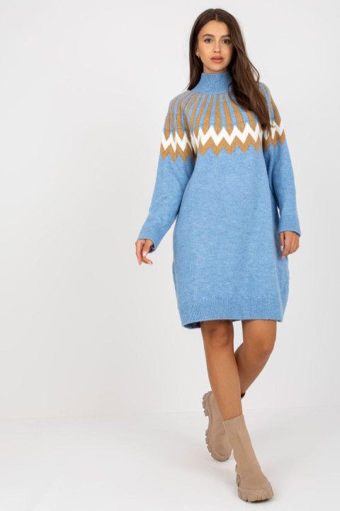 Sukienka Model LC-SK-0098.37X Blue - Rue Paris - uniwersalny Sukienka Model LC-SK-0098.37X Blue - Rue Paris - uniwersalny