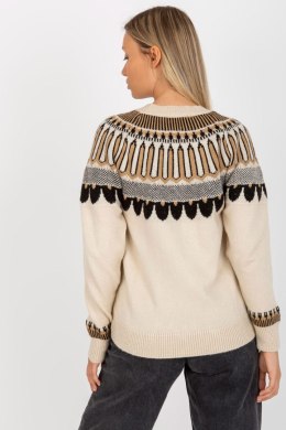 Sweter Damski Model LC-SW-0342.06X Beige - Rue Paris - uniwersalny