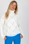 Sweter Damski Model LC-SW-3019.05P Ecru - Rue Paris - uniwersalny