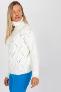 Sweter Damski Model LC-SW-3019.05P Ecru - Rue Paris - uniwersalny