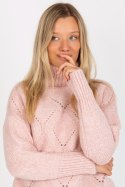 Sweter Damski Model LC-SW-3019.05P Light Pink - Rue Paris - uniwersalny Sweter Damski Model LC-SW-3019.05P Light Pink - Rue Paris - uniwersalny