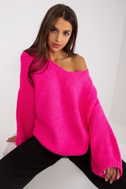 Sweter Damski Model LC-SW-3020.29X Fluo Pink - Rue Paris - uniwersalny