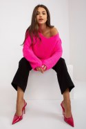 Sweter Damski Model LC-SW-3020.29X Fluo Pink - Rue Paris - uniwersalny Sweter Damski Model LC-SW-3020.29X Fluo Pink - Rue Paris - uniwersalny