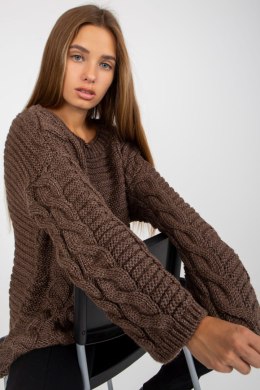 Sweter Damski Model LC-SW-8044.06X Brown - Rue Paris - uniwersalny
