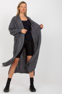 Sweter Kardigan Model LC-SW-8032.34P Dark Grey - Rue Paris - uniwersalny Sweter Kardigan Model LC-SW-8032.34P Dark Grey - Rue Paris - uniwersalny