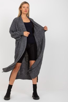 Sweter Kardigan Model LC-SW-8032.34P Dark Grey - Rue Paris - uniwersalny