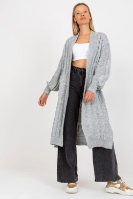 Sweter Kardigan Model LC-SW-8032.34P Grey - Rue Paris - uniwersalny
