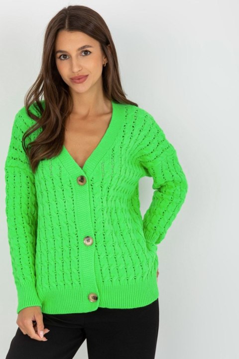 Sweter Kardigan Model LC-SW-8036.74P Fluo Green - Rue Paris - uniwersalny