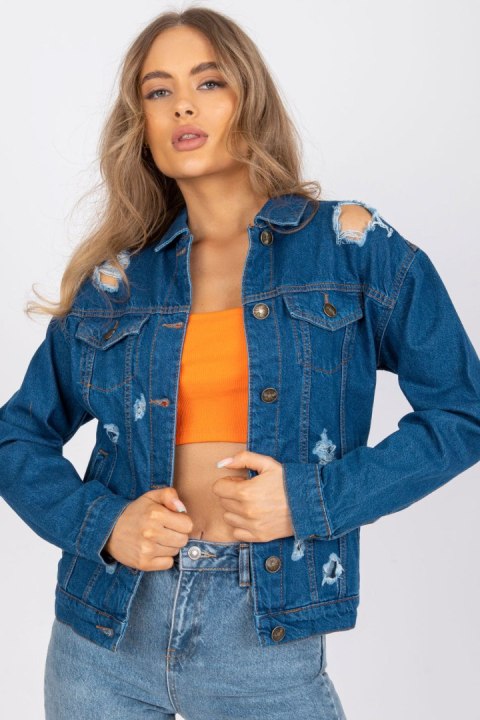 Kurtka Damska Model RO-KR-CKT-4006.16X Blue - Rue Paris - M Kurtka Damska Model RO-KR-CKT-4006.16X Blue - Rue Paris - M
