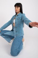 Kurtka Damska Model RO-KR-CKT-4007.17X Light Blue - Rue Paris - XS Kurtka Damska Model RO-KR-CKT-4007.17X Light Blue - Rue Paris - XS
