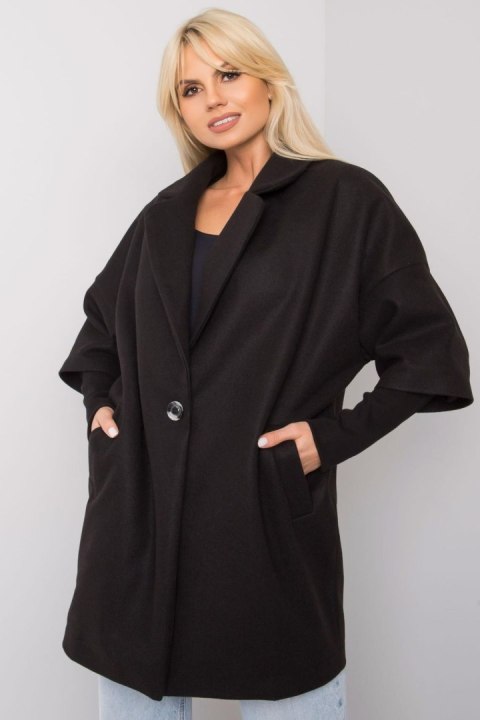Płaszcz Damski Model CHA-PL-0409.30X Black - Rue Paris - S/M Płaszcz Damski Model CHA-PL-0409.30X Black - Rue Paris - S/M
