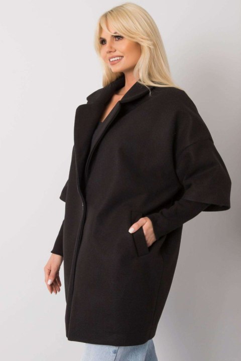 Płaszcz Damski Model CHA-PL-0409.30X Black - Rue Paris - S/M Płaszcz Damski Model CHA-PL-0409.30X Black - Rue Paris - S/M