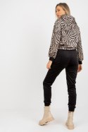 Spodnie Komplet Model WN-KMPL-2410.01P Black/Beige - Rue Paris - s Spodnie Komplet Model WN-KMPL-2410.01P Black/Beige - Rue Paris - s