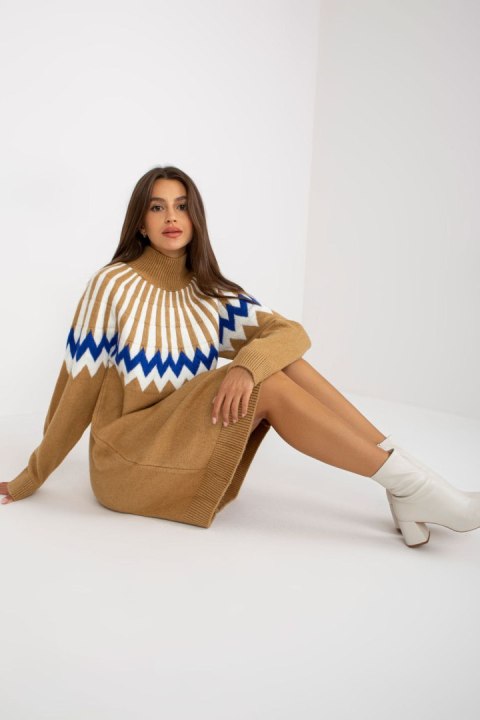 Sukienka Model LC-SK-0098.37X Camel - Rue Paris - uniwersalny Sukienka Model LC-SK-0098.37X Camel - Rue Paris - uniwersalny
