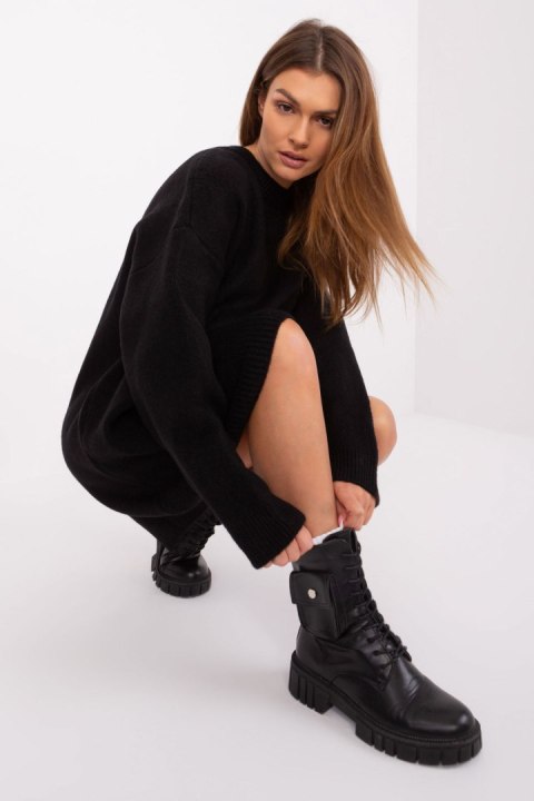 Sukienka Model LC-SK-0568.01P Black - Rue Paris - uniwersalny Sukienka Model LC-SK-0568.01P Black - Rue Paris - uniwersalny