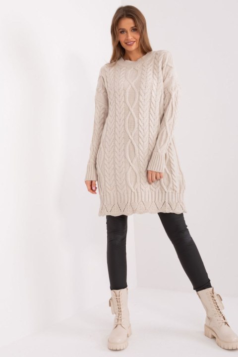 Sukienka Model LC-SK-8012-2.25P Light Beige - Rue Paris - uniwersalny Sukienka Model LC-SK-8012-2.25P Light Beige - Rue Paris - uniwersalny