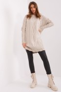 Sukienka Model LC-SK-8012-2.25P Light Beige - Rue Paris - uniwersalny Sukienka Model LC-SK-8012-2.25P Light Beige - Rue Paris - uniwersalny
