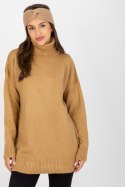 Sweter Damski Model LC-SW-0331.89P Camel - Rue Paris - uniwersalny Sweter Damski Model LC-SW-0331.89P Camel - Rue Paris - uniwersalny