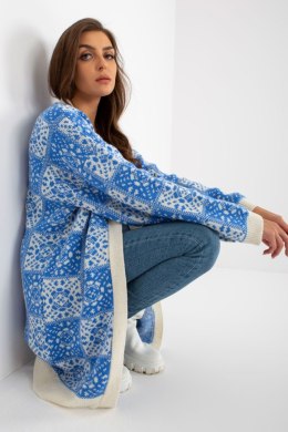 Sweter Kardigan Model LC-SW-0301.45P White/Blue - Rue Paris - uniwersalny