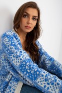 Sweter Kardigan Model LC-SW-0301.45P White/Blue - Rue Paris - uniwersalny